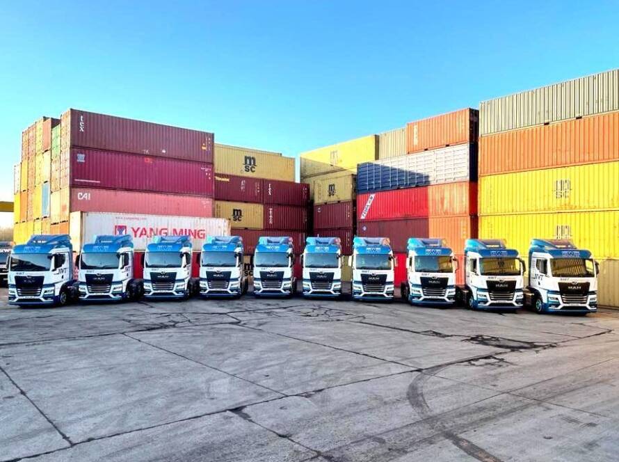 Image of container yard and NWT transport fleet